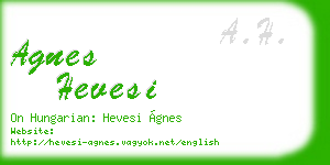 agnes hevesi business card