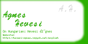 agnes hevesi business card